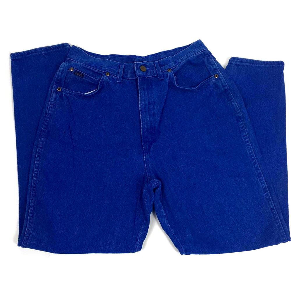 Vintage Chic Womens Plus Size 14 Blue Colored Mom High Waist Jeans